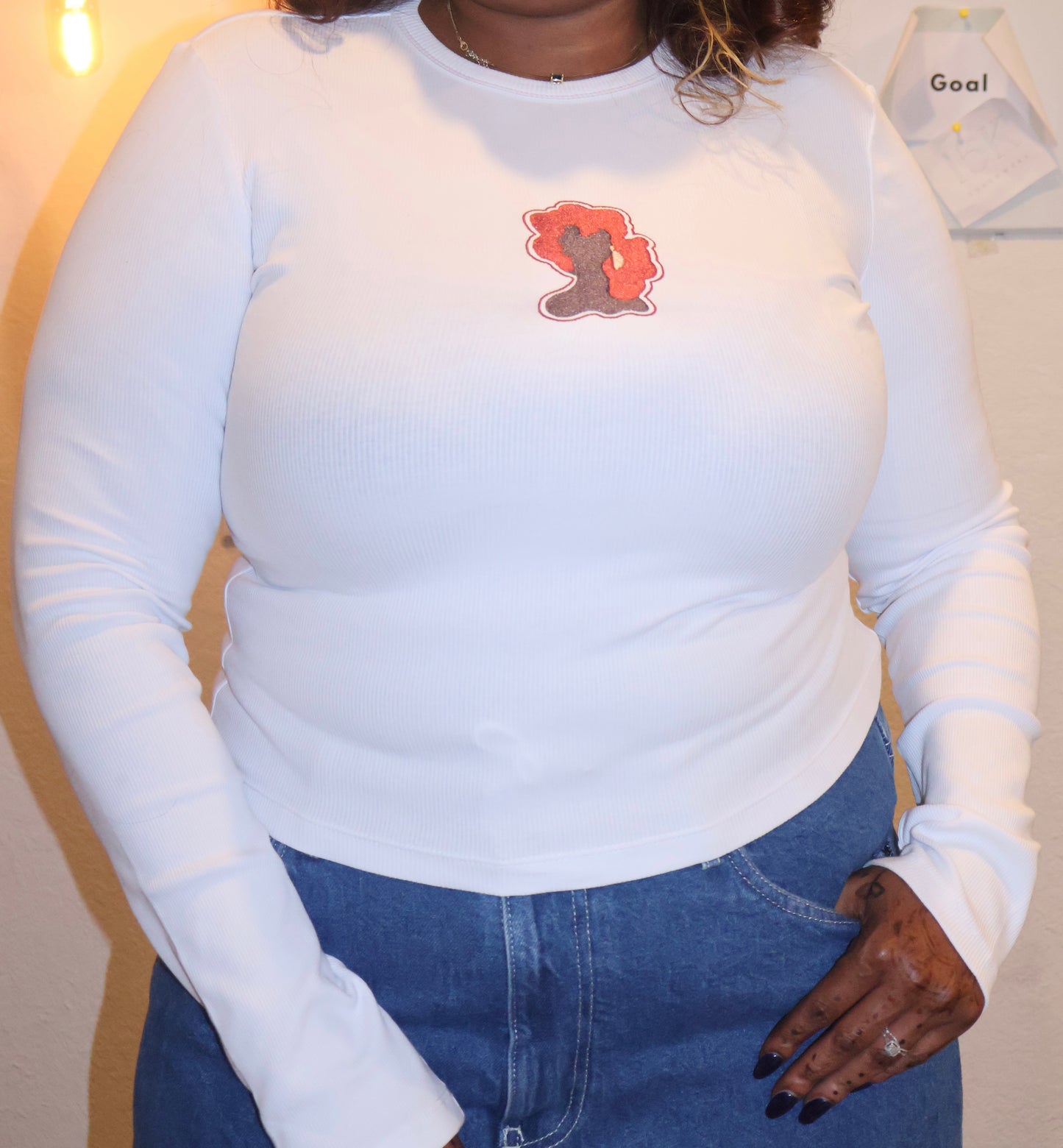 FÁÀRÍPÒ Ribbed Sleeve Top